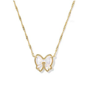 Kendra Scott-Haley Bow Gold Short Pendant Necklace Mother Pearl