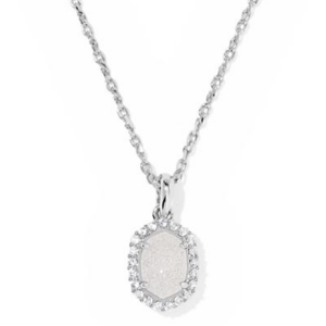Kendra Scott Silver Daphne Crystal Frame Short Pendant Necklace