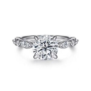 Gabriel & Co. Cindie - 14K White Gold Round Diamond Engagement Ring