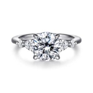 Gabriel & Co. Kallie - 14K White-Rose Gold Round Diamond Engagement Ring