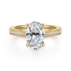 Gabriel & Co. Favola - 14K Yellow Gold Oval Lotus Diamond Engagement Ring