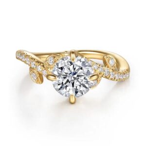 Gabriel & Co. Darcie - 14K Yellow Gold Round Diamond Engagement Ring