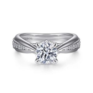 Gabriel & Co. 6.5 Engagement Ring 14K White Gold Contemporary