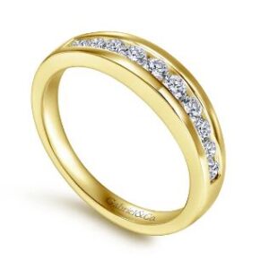 Gabriel & Co. 14k Yellow Gold .47 cttw Diamond Channel Set Wedding Band