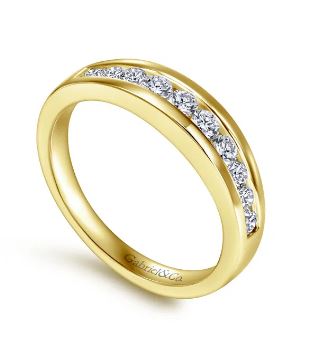 Gabriel & Co. 14k Yellow Gold .47 cttw Diamond Channel Set Wedding Band