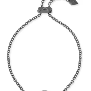 Kendra Scott Elaina Sterling Silver Gunmetal Black Drusy Bracelet