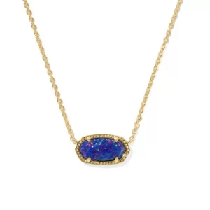 Kendra Scott Elisa Sterling Silver Gold Plated Indigo Opal Necklace