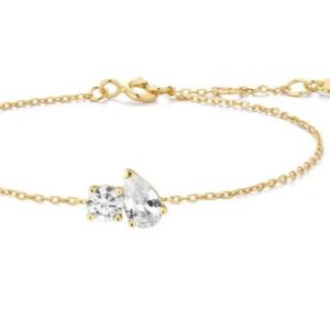 Ania Haie Toi & Moi Sterling Silver 14kt Gold Plating with Cubic Zirconia Bracelet