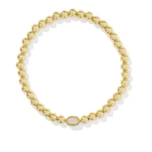 Kendra Scott Mini Elaina Stretch Iridescent Drusy Gold Plated Sterling Silver Bracelet