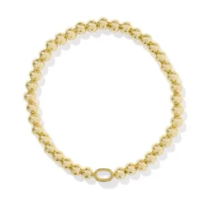 Kendra Scott Mini Elaina Stretch Ivory Mother of Pearl Gold Plated Sterling Silver Bracelet