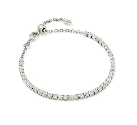 Kendra Scott Renee Rhodium Plated Sterling Silver White CZ Tennis Bracelet