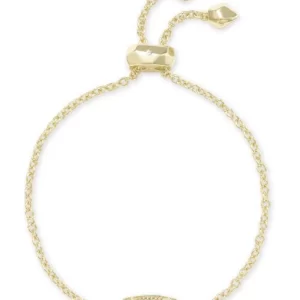 Kendra Scott Elaina Dichroic Glass Gold Plated Sterling Silver Bolo Bracelet