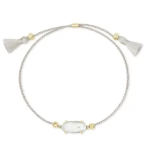 Kendra Scott Everylyne Sterling Silver Gold Plated Friendship Ivory Mother of Pearl Bracelet