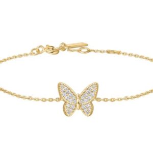 Ania Haie Sterling Silver Gold Plate Pave Butterfly Bracelet