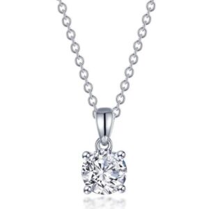 Lafonn Sterling Silver 1.25 ctw Simulated Diamond 4 Prong Solitaire with 20" Chain