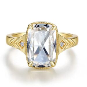 Lafonn Gold Plated Sterling Silver 5.65 ctw Simulated Diamond Vintage Rose-Cut Ring Sz. 7