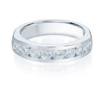 Malo 14k White Gold 1 ctw Diamond Channel Set Wedding Band