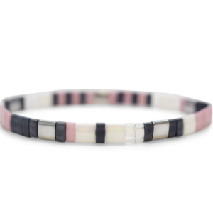 Stia Sterling Silver Gold Plated Daughter Tila Curious Blue With A Lavender Hue Stretch Bracelet