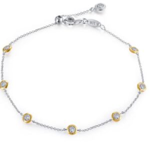 Lafonn Sterling Silver Two Tone Symbol of Joy Adjustable Bracelet