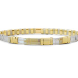 Stia Sterling Silver Gold Plated Best Friend Tila Bracelet Stretch Bracelet