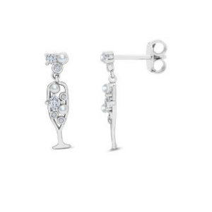 Stia Sterling Silver Bubbles & Bling Dangle Earrings