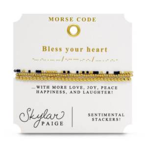 Stia Sterling Silver Gold Plated Sentimental Stackers "Bless Your Heart" Stretch Bracelet