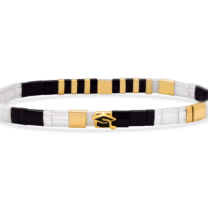 Stia Sterling Silver Gold Plated A Charming Season Graduate Morse Code Stretch Bracelet