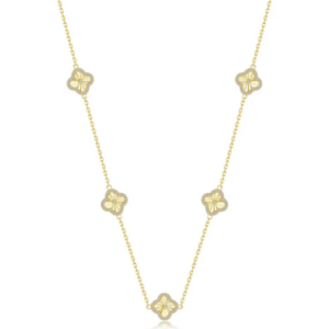 Lafonn Gold-Plated Sterling Silver Clover Motif Necklace