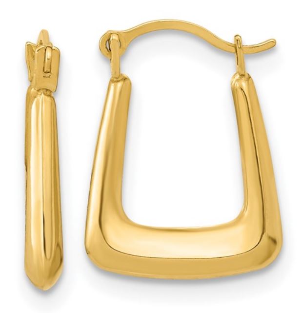 10k Yellow Gold Hollow Fancy Hoop Earrings