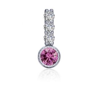 Lafonn Sterling Sterling Silver Simulated Diamond & Alexandrite .17 ct tw June Love Charm