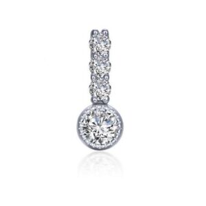 Lafonn Sterling Sterling Silver Simulated Diamond .17 ct tw April Love Charm