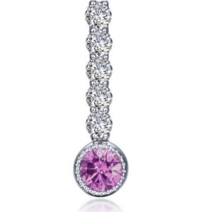 Lafonn Sterling Silver Simulated Diamond & Alexandrite .32 ct tw June Love charm