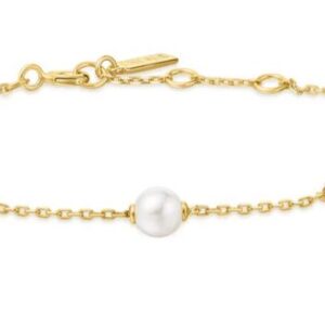 Ania Haie Sterling Silver Gold Plate Pearl Station Bracelet