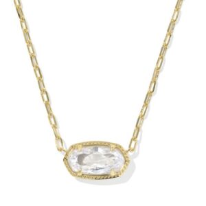 Kendra Scott Elaina Gold Plated Sterling Silver and CZ Luxe Chain Pendant Necklace
