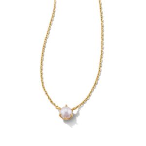 Kendra Scott Gold Plated Sterling Silver Ashton White Pearl Pendant Necklace