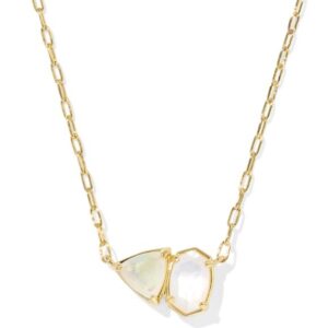 Kendra Scott Gold Plated Sterling Silver Tatum Short Pendant Neutral Mix Necklace
