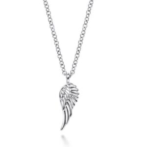 Gabriel & Co. Sterling Silver Angel Wing Pendant with 18" Chain