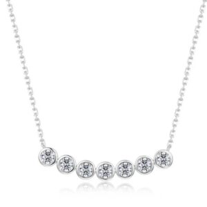 Lafonn Sterling Silver Platinum Plate 1.02 ctw Bezel Set Simulated Diamonds "7 Symbols of Joy 20" Necklace