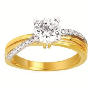 Ostbye Bridal 14k Yellow and White Gold .11 ctw Diamond Ladies Bridal Semi-Mount Engement Ring