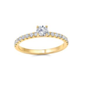 Chatham 14k Yellow Gold 4.0 Round Lab-Grown .56 ctw Diamond Ring