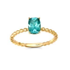 Chatham 14k Yellow Gold Ring 7x5 Antique Cusion Lab-Grown Chrysoberyl 0.94 ctw