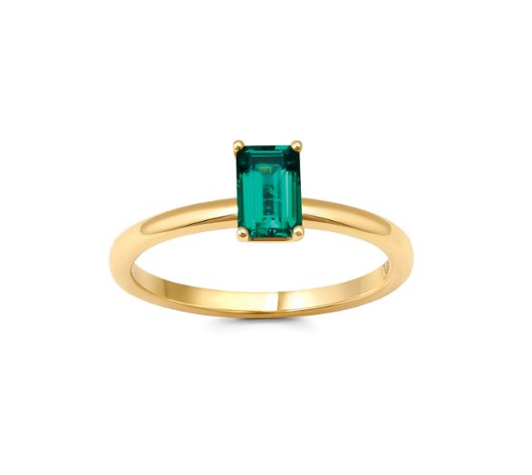 Chatham 14k Yellow Gold Ring 6 4 Octagon Lab-Grown Emerald 0.52 ctw