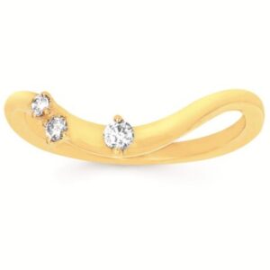 Ostbye Bridal 14k Yellow Gold Ladies .10 cttw Diamond Swirl Wedding Band