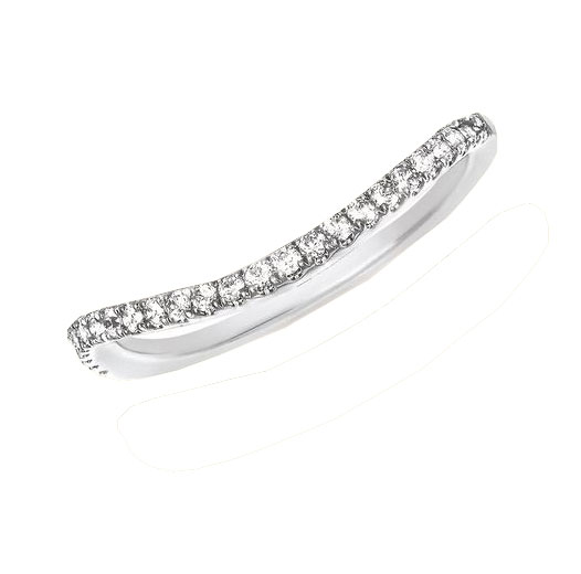 Ostbye Bridal 14k White Gold Ladies .18 cttw Diamond Curve Wedding Band