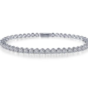 Lafonn Sterling Silver 4.44 cttw Simulated Diamond Tennis Bracelet 7.25"