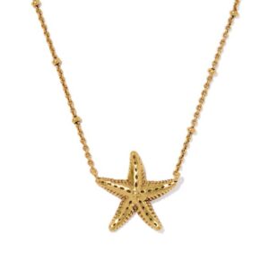 Kendra Scott Sterling Silver Gold Plated Parker Starfish Vintage Metal Necklace