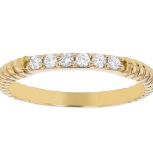14K YELLOW GOLD .16CTTW DIAMOND TWIST BAND