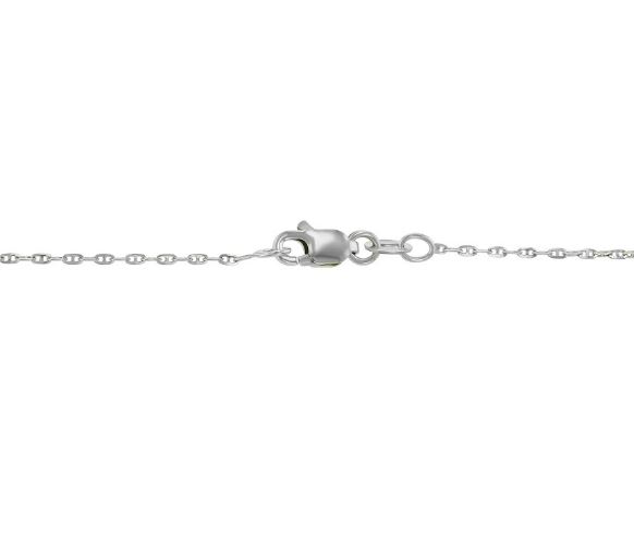 14K WHITE GOLD ANCHOR CHAIN 18"