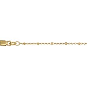 14K YELLOW GOLD BEADED CABLE CHAIN 18"