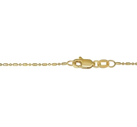 14K YELLOW GOLD BEADED ALTERNATING BAR CHAIN 18"